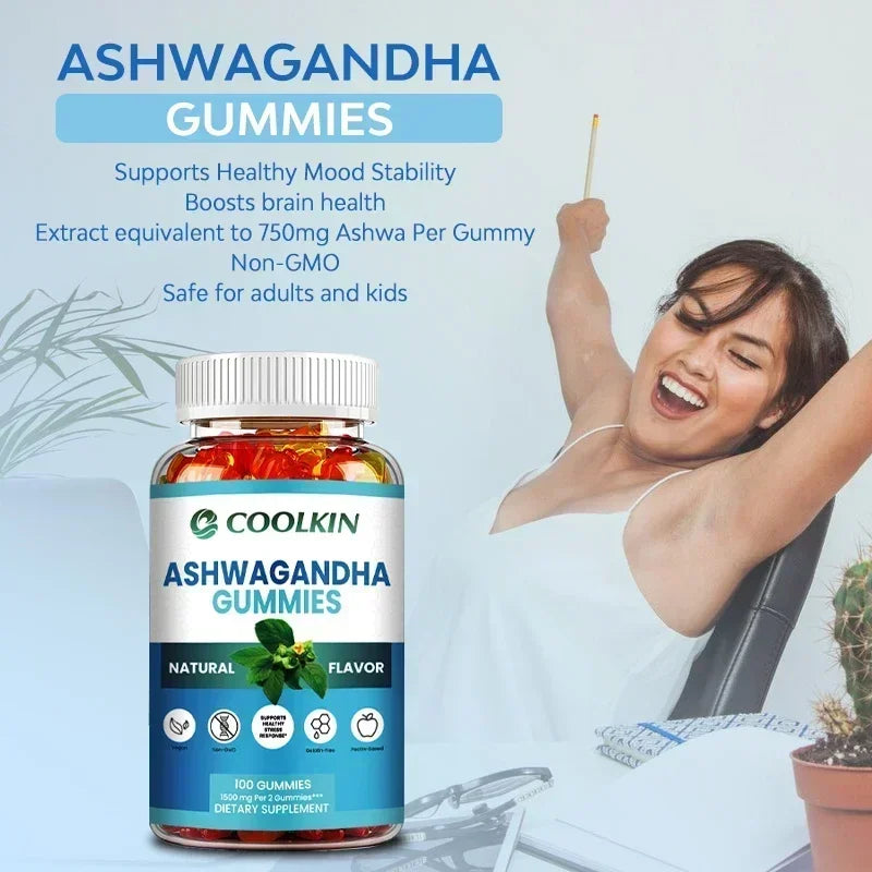 Ashwagandha Gummies - Enhance Physical Strength and Endurance Relieve Stress and Anxiety Improve Sleep Quality Antioxidant