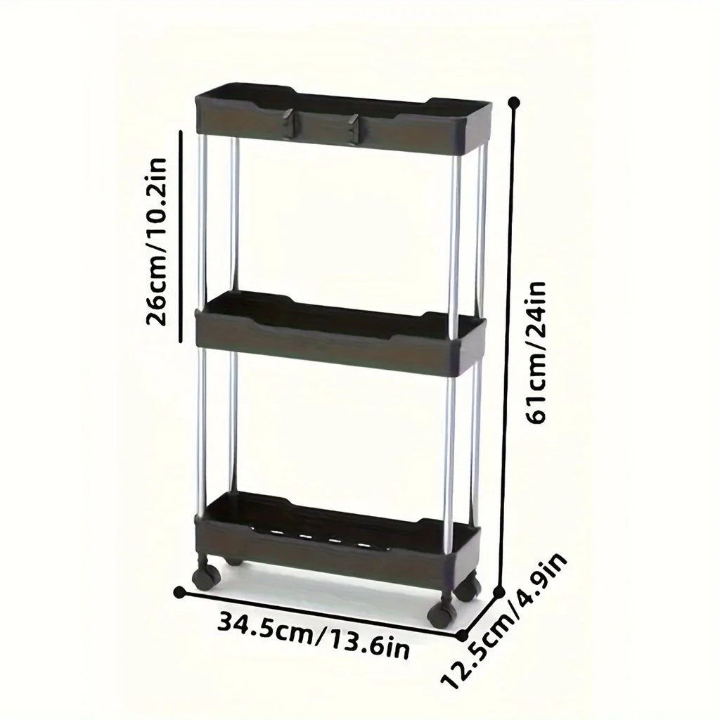 Versatile Multi-Tier Rolling Storage Cart - Perfect for Bathroom, Kitchen & Living Room Gaps