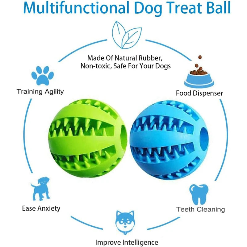 Dog Chew Ball Interactive Pet Toy Puppy Teething Cleaning Ball Food Treat Feeder Silicone Balls For Small Dogs Cats