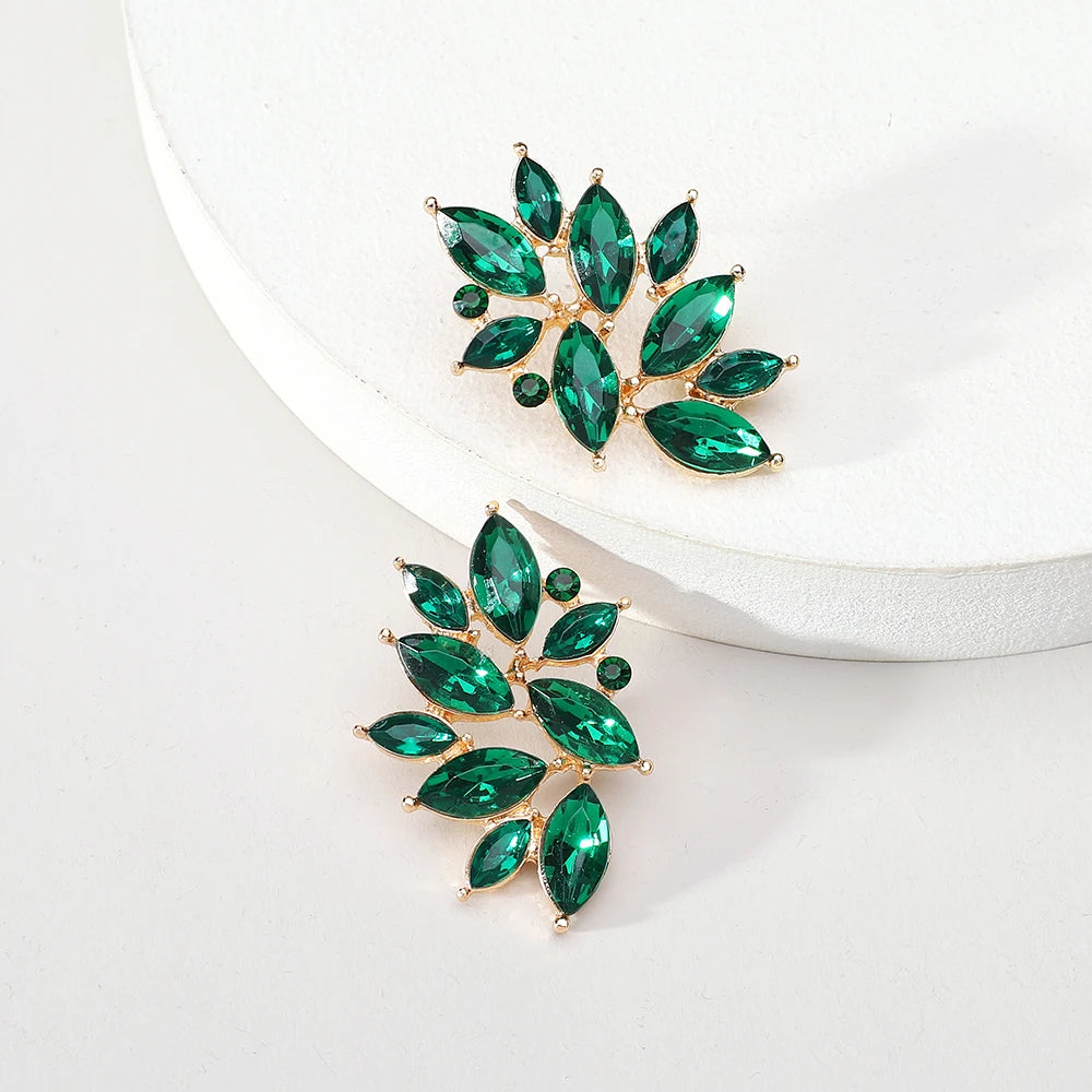 1 Pair Elegant Luxury Rhinestone Floral Earrings Women's Vintage Jewelry Party Prom Banquet Formal Accessories