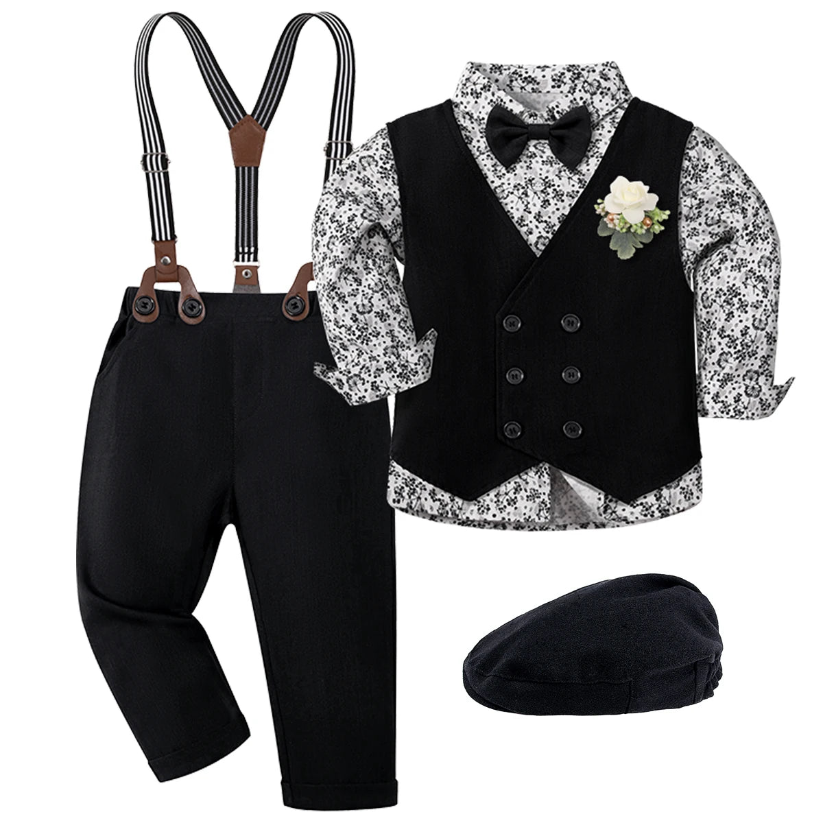 Baby Boy Clothes Toddler Wedding Outfit Set Kid Easter Church Suit Infant Chrimas Halloween Xmas Formal Birthday Party Gift 6PCS