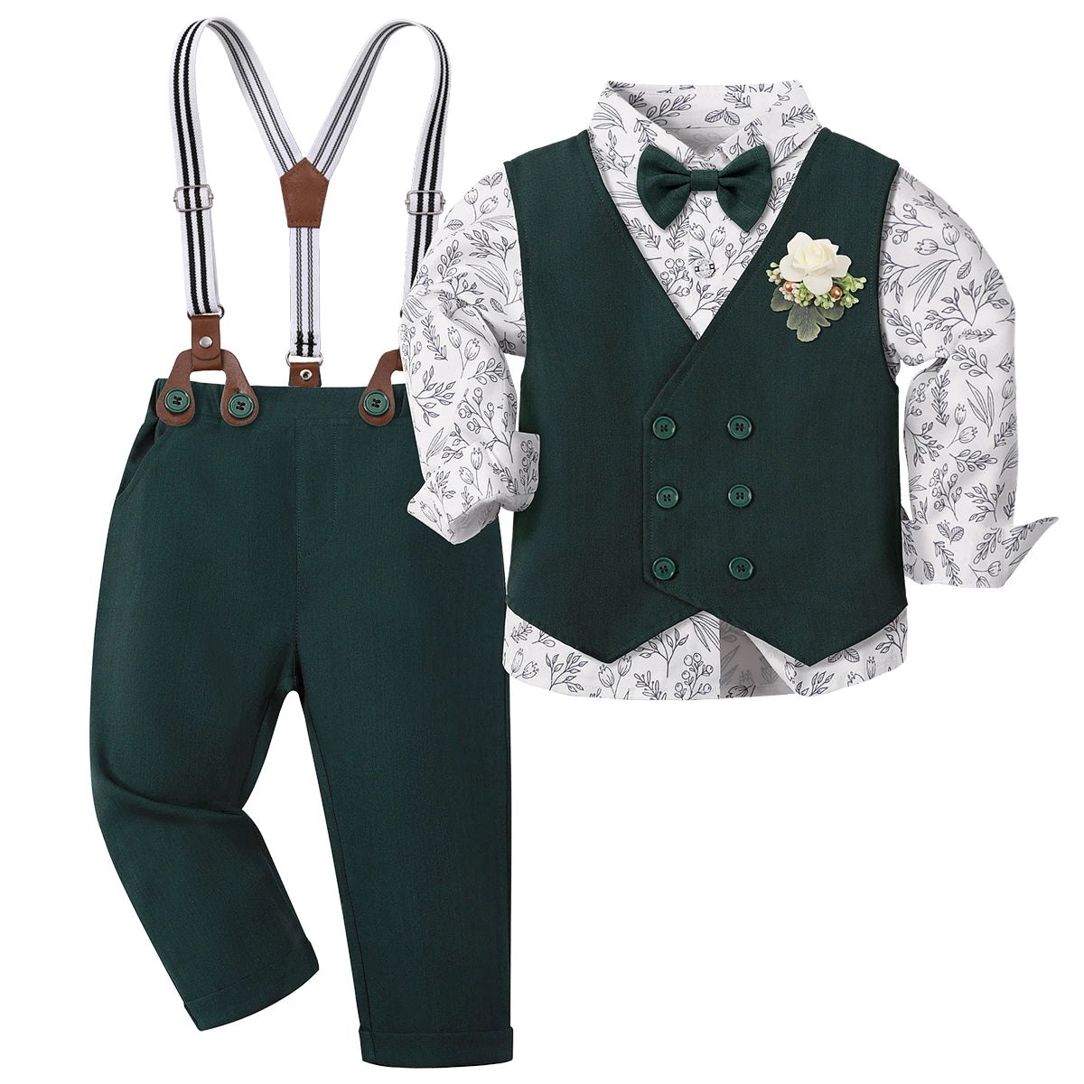 Baby Boy Clothes Toddler Wedding Outfit Set Kid Easter Church Suit Infant Chrimas Halloween Xmas Formal Birthday Party Gift 6PCS