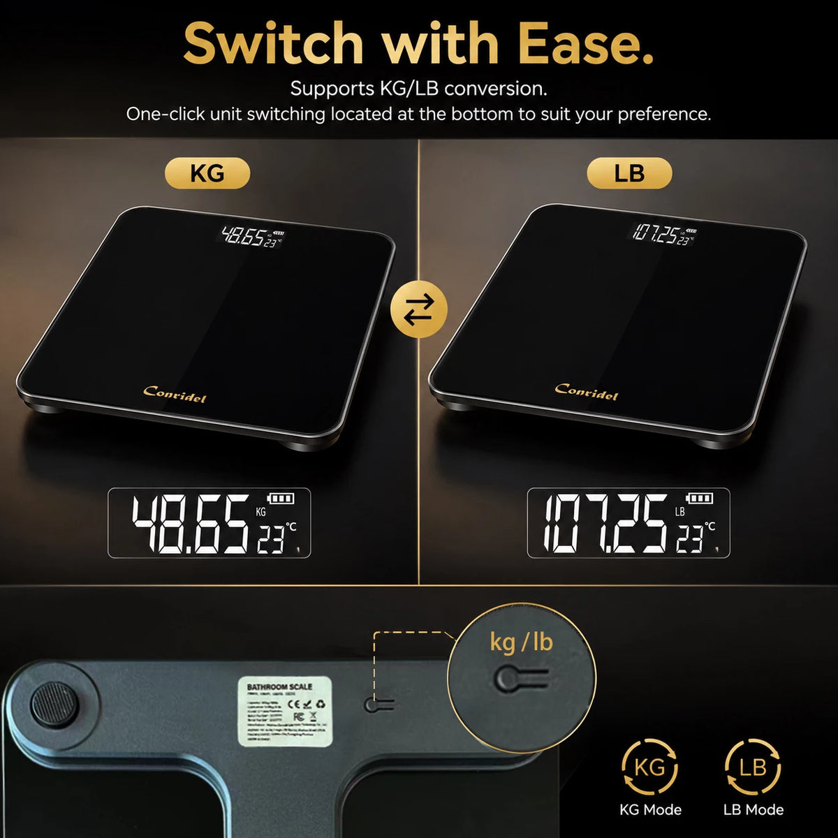 28CM MAX180kg Weight Loss Weighing Device LED Display Weight Scale USB Charging Precision Electronic Scale for Home Office Adult