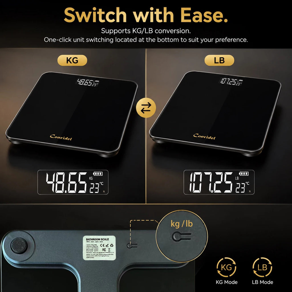 28CM MAX180kg Weight Loss Weighing Device LED Display Weight Scale USB Charging Precision Electronic Scale for Home Office Adult