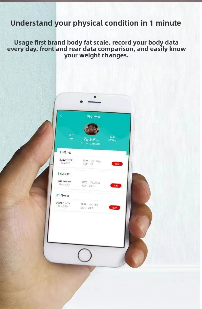 Rechargeable Smart Electronics Body Weighing & Fat Scale A Must-have Body Scale for Bathroom Home Gift for Weight Loss Exercises