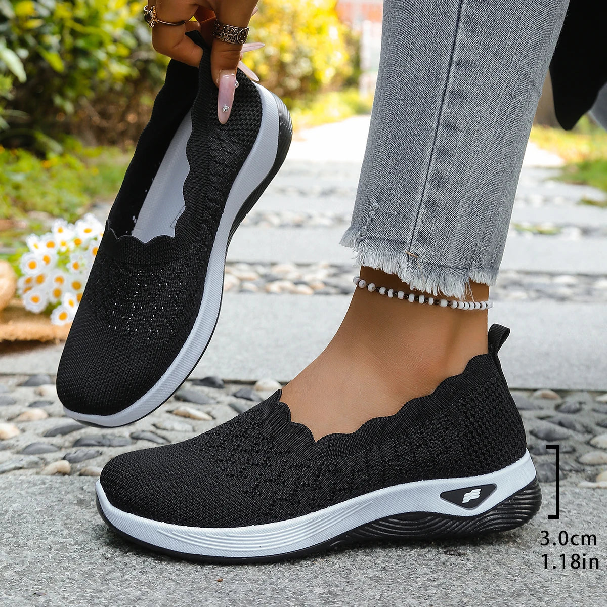Women's 2026 Summer Breathable Knit Slip-On Sneakers Ultra Lightweight Soft Sole Comfortable Casual Loafers for Daily Work Walk