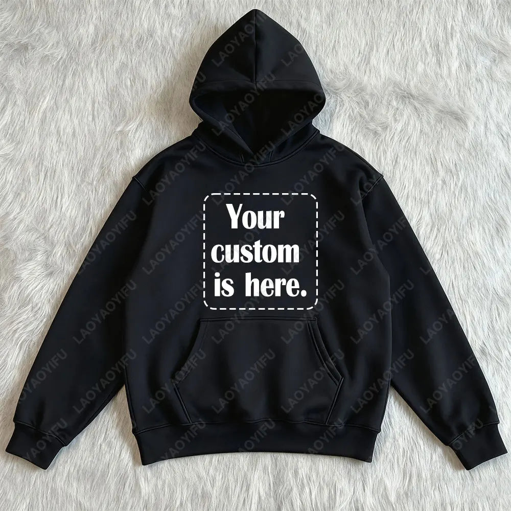 2026 Student Casual Custom Printed Text DIY Hoodie Customized Personalized Hoody Custom Hoodies Text Sweatshirt Clothes