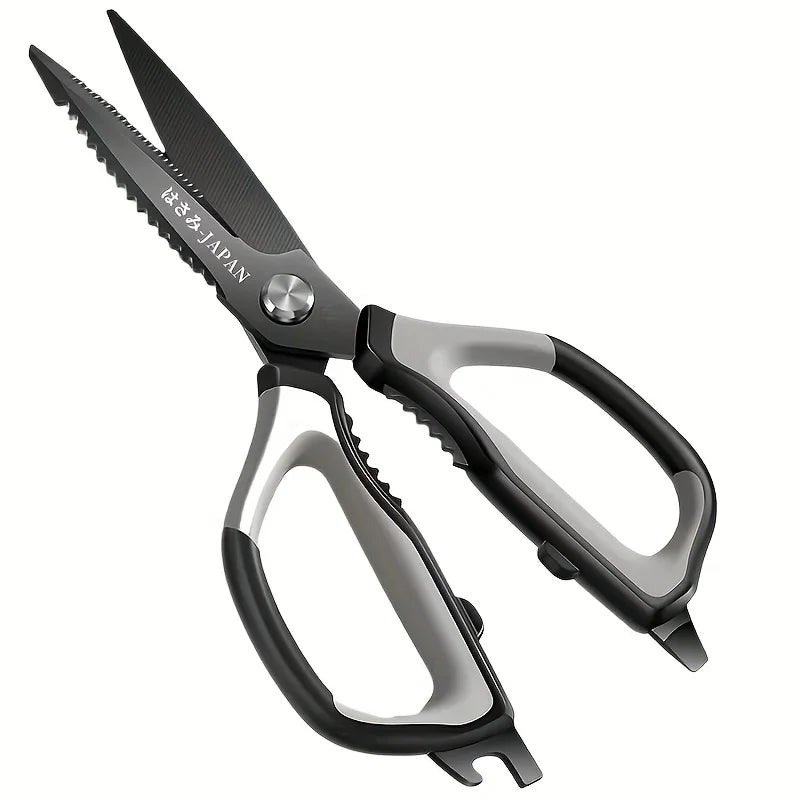 Stainless steel kitchen Scissors Black Titanium Chicken Bones Scissors Bottle Opener, Multifunctional Kitchen Tools