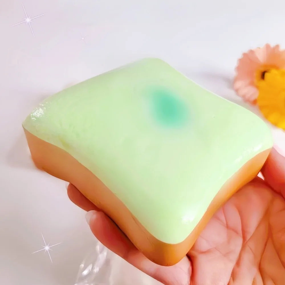 Simulation Butter Toast Bread Squishy Toys for Stress Relief Soft Slow-Rise Anti-Anxiety Sensory Fidget Toys for Adults ADHD