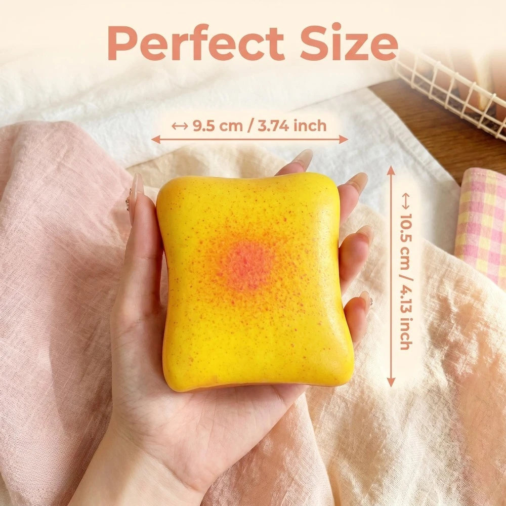 Simulation Butter Toast Bread Squishy Toys for Stress Relief Soft Slow-Rise Anti-Anxiety Sensory Fidget Toys for Adults ADHD