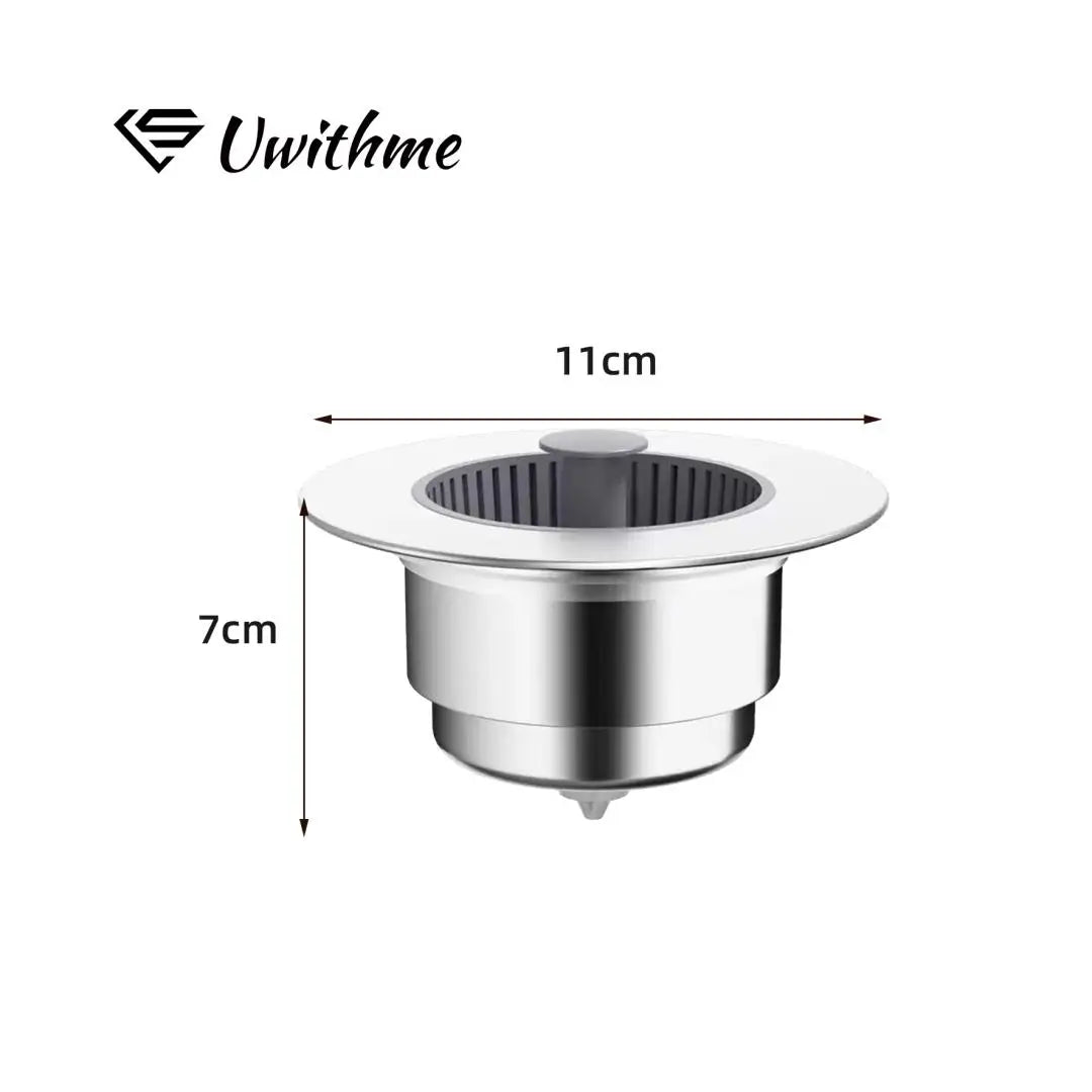 3-In-1 Universal Pop Up Sink Strainer, Premium Odor-Proof Bounce Core, Anti-Clog Food Catcher, Durable Kitchen Drain Stopper