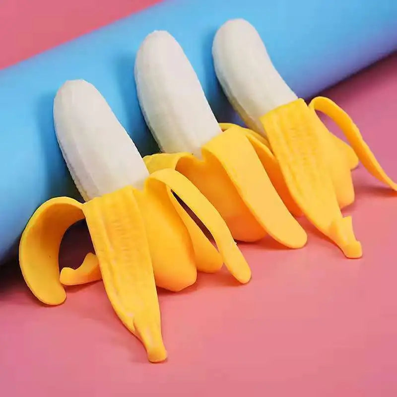 Cute Fruit Squishy Stress Balls Fidget Sensory Toy Squeeze Stress Relief Hand Toy Anti-Anxiety Banana Stretchy Slow Rising Toy