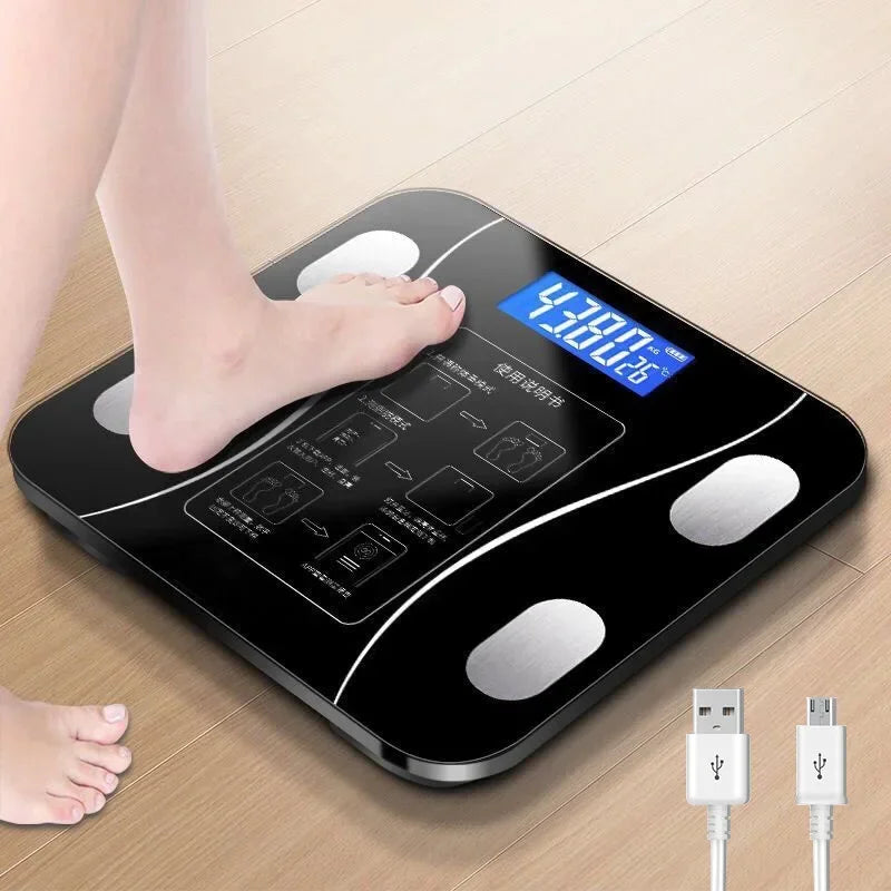 Rechargeable Smart Electronics Body Weighing & Fat Scale A Must-have Body Scale for Bathroom Home Gift for Weight Loss Exercises