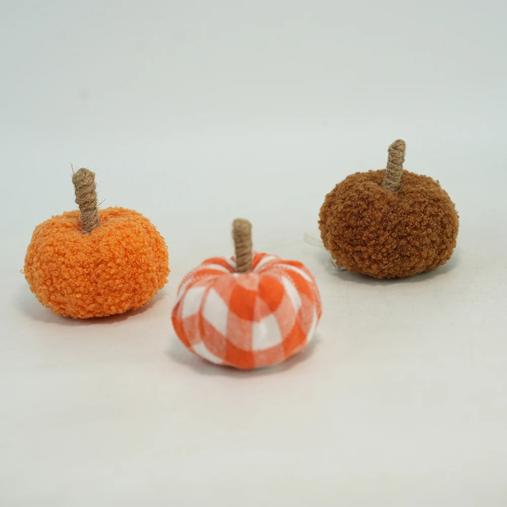 Artificial Pumpkin Ornaments Halloween Rustic Decor Faux Decorations For Fall Home Farmhouse Harvest Thanksgiving Christmas