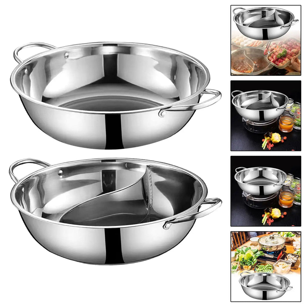 Stainless Steel Hot Pot for Induction Cooker Shabu Shabu Pot Kitchen Cookware for Thanksgiving Celebrations Kitchen Barbecue