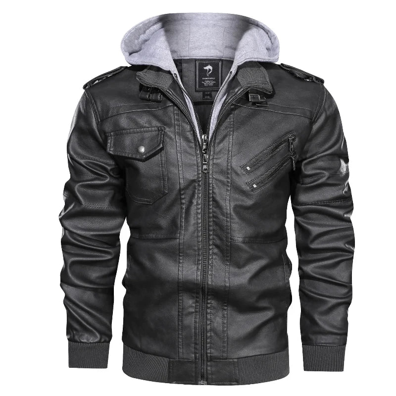 EU Size 5XL Men's Leather Jackets Autumn Casual Motorcycle PU Jacket Double Zipper Biker Leather Coats Brand Clothing