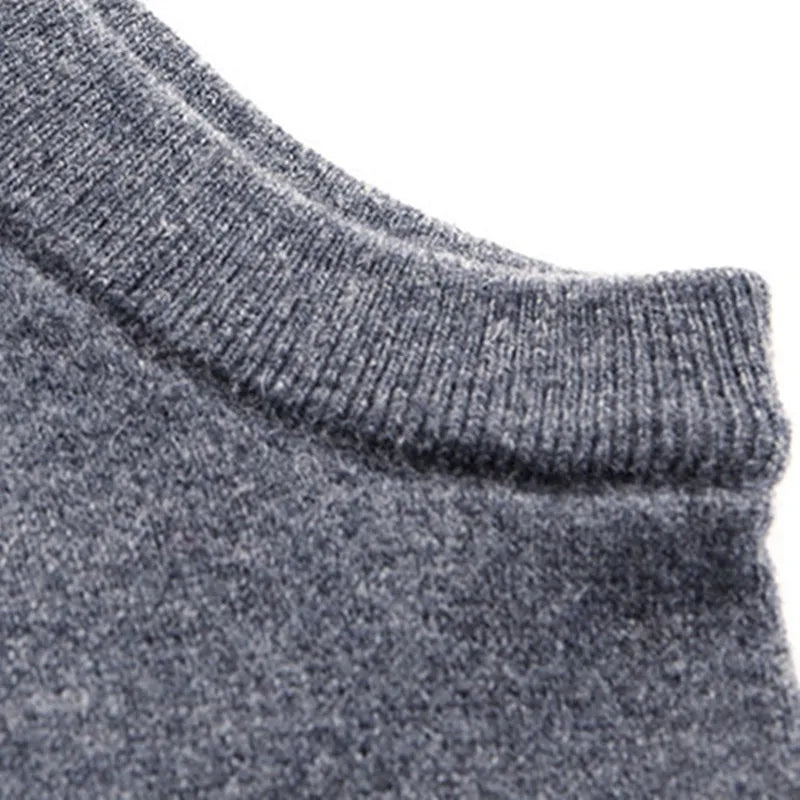Men's Cashmere Sweater Casual Solid Color V-Neck Business Sweater Vest Warm and Comfortable Vest Autumn and Winter Pullover Top