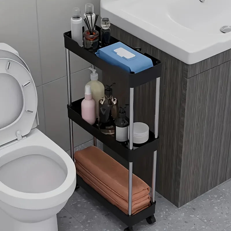 Versatile Multi-Tier Rolling Storage Cart - Perfect for Bathroom, Kitchen & Living Room Gaps