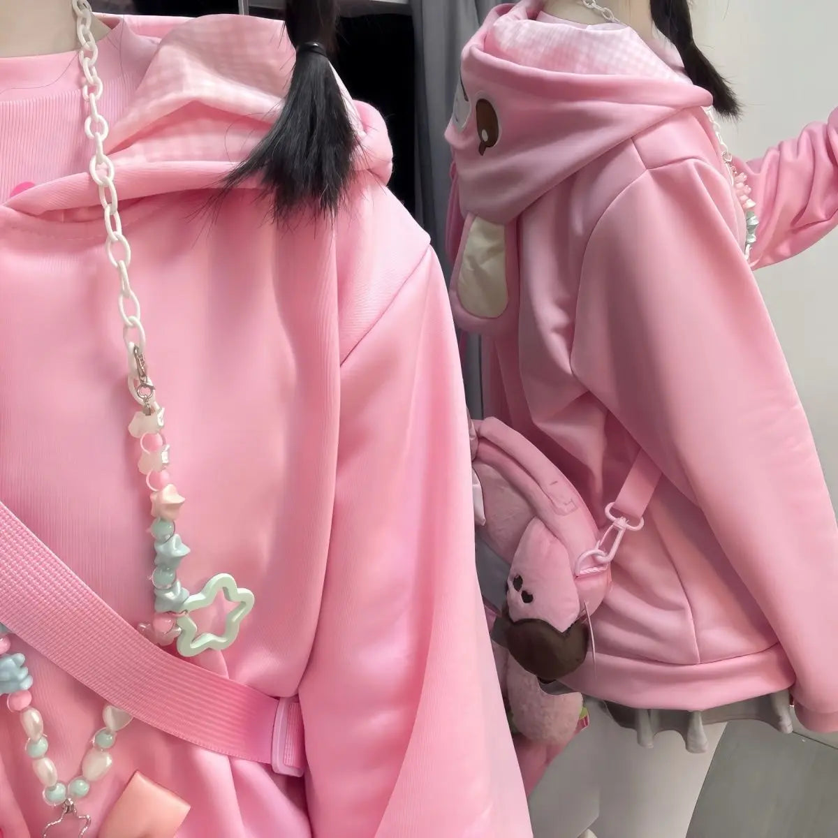 Japanese Cartoon Mp Embroidery Daughter Clothing Jojifuku Cute Hoodies Women Autumn New All Match Single-breasted Cardigan