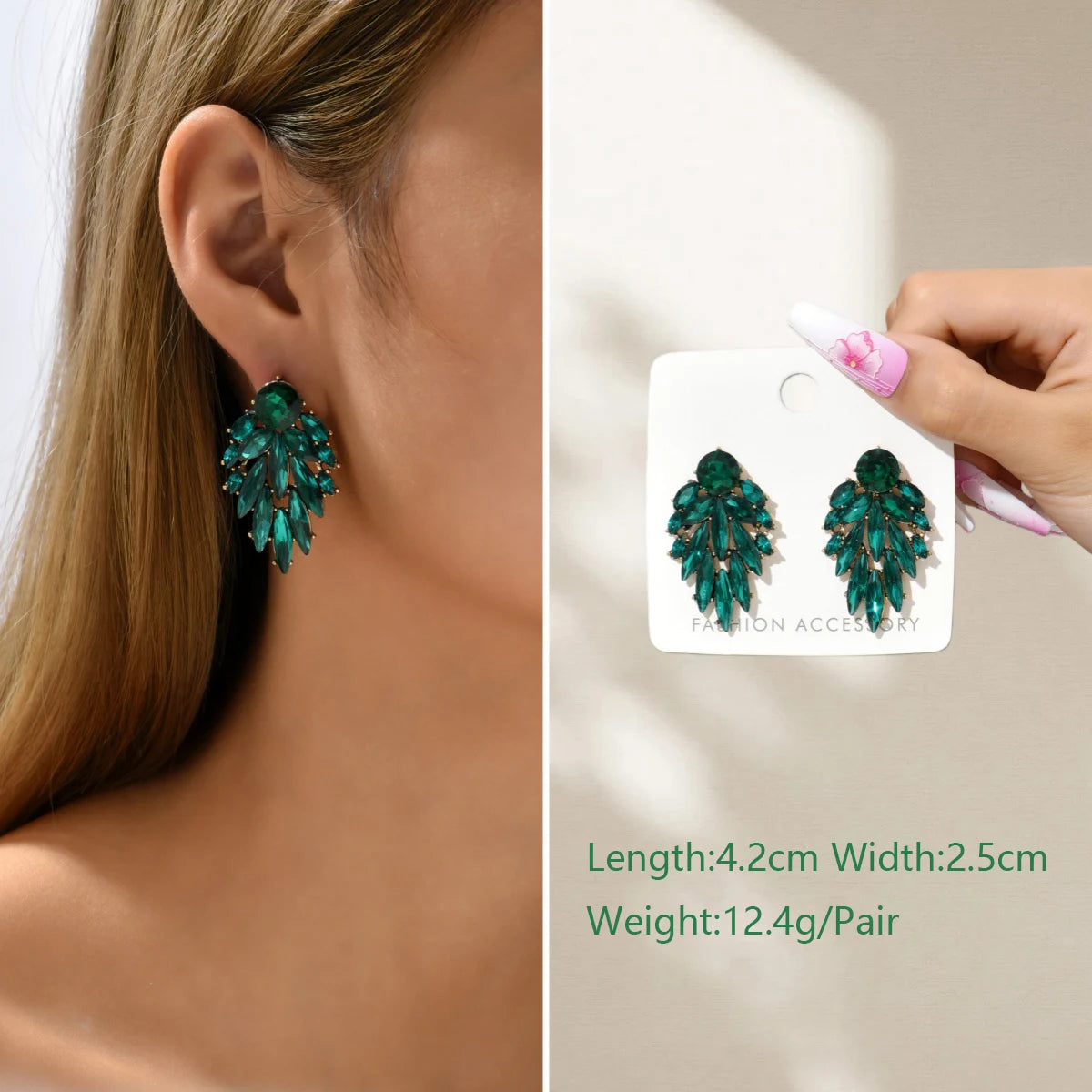 1 Pair Elegant Luxury Rhinestone Floral Earrings Women's Vintage Jewelry Party Prom Banquet Formal Accessories