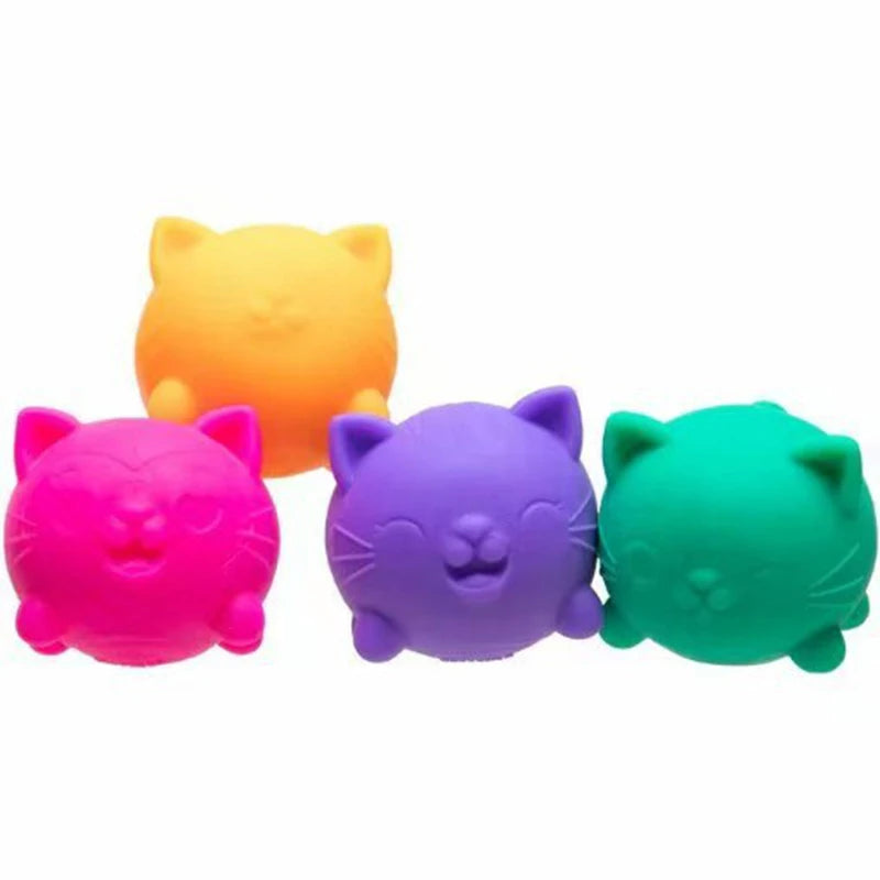 NEEDOH Cool Cat Squishy Toys Slow Rise Sensory Fidget Toys 4 Pack Teenie Cool Cats Squishies Sensory Fidget Toys Party Favors