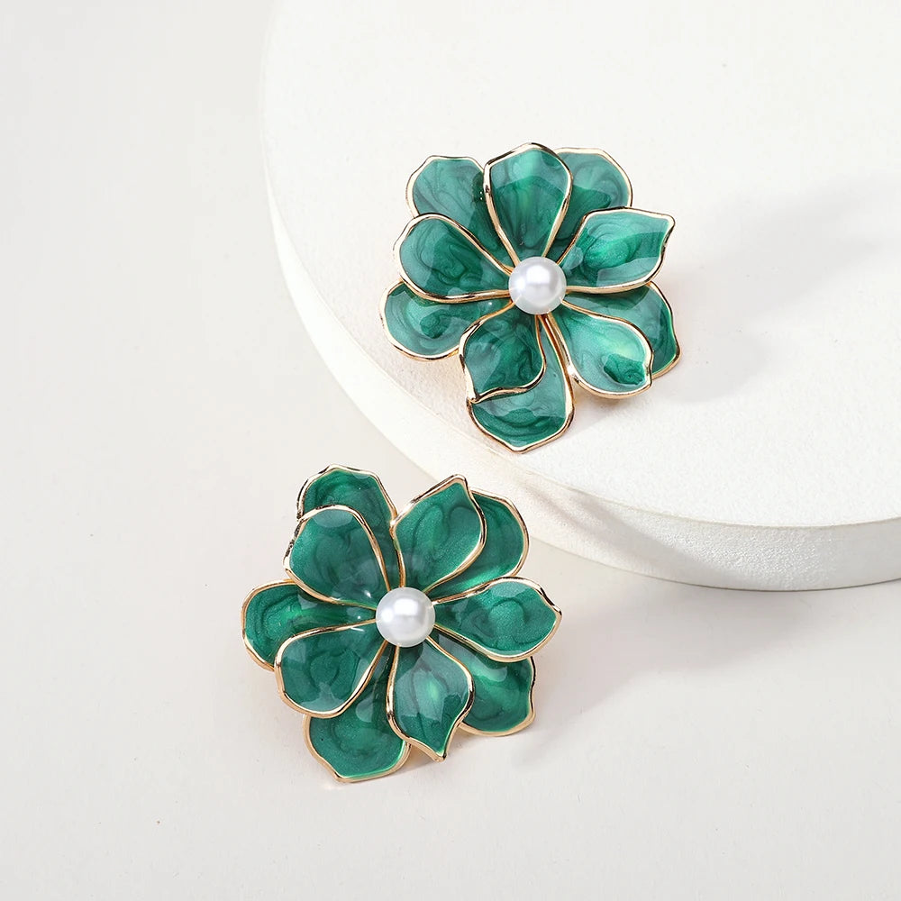 1 Pair Elegant Luxury Rhinestone Floral Earrings Women's Vintage Jewelry Party Prom Banquet Formal Accessories