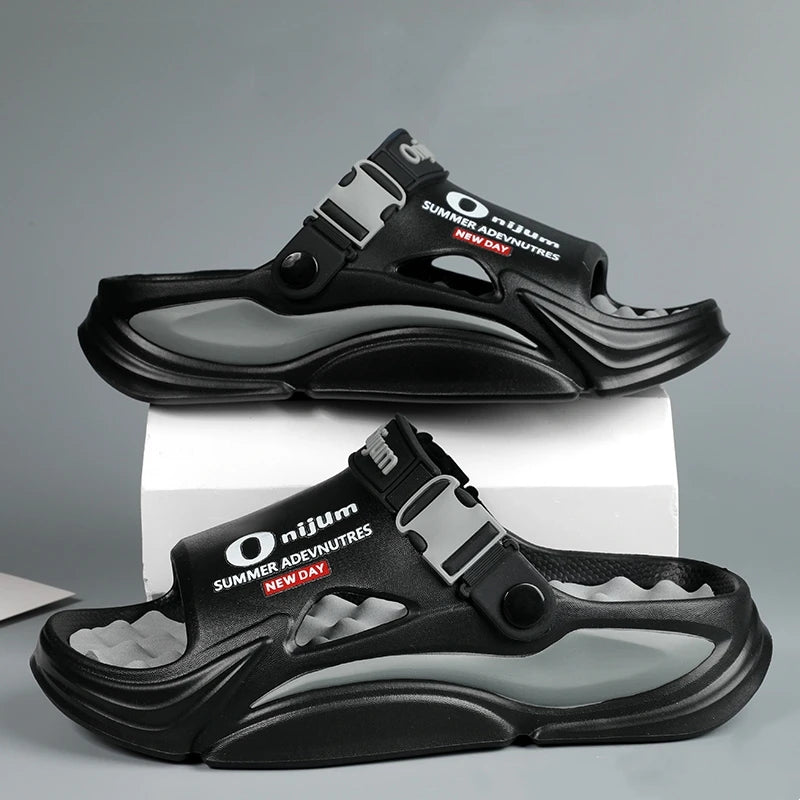 Summer Men's Massage Slippers Outdoor Sandals Beach Comfortable Indoor Slides Water Clogs Casual Shoes Men Women Home Slippers