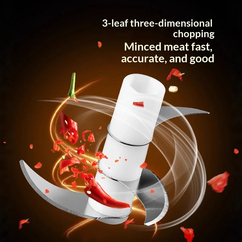 HOMEFISH Electric Mini Kitchen Garlic Paste Mixer Baby Food Meat Grinder Home Multi-functional Garlic Crusher