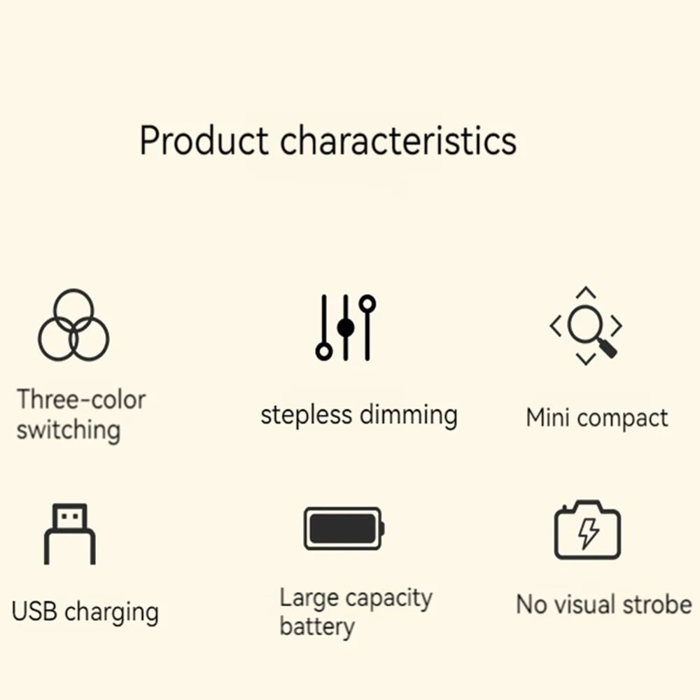 Touch Rechargeable LED Bedside Lamp 3 Colors USB Stepless Dimming Night Light Eye Protection For Bedroom Reading Table Lamp
