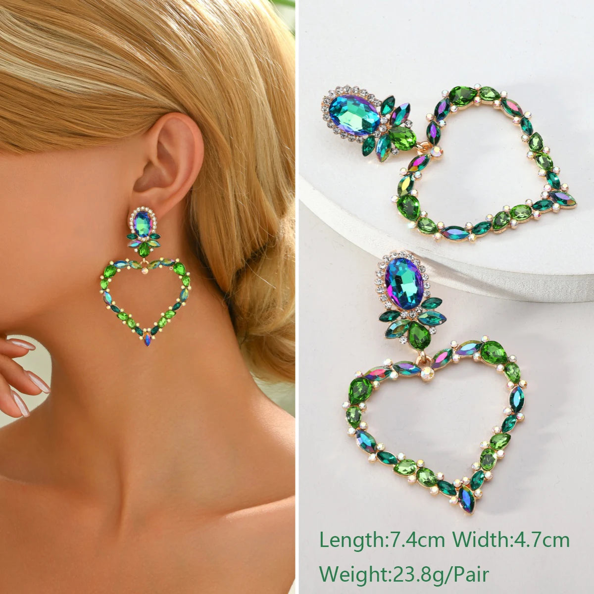 1 Pair Elegant Luxury Rhinestone Floral Earrings Women's Vintage Jewelry Party Prom Banquet Formal Accessories