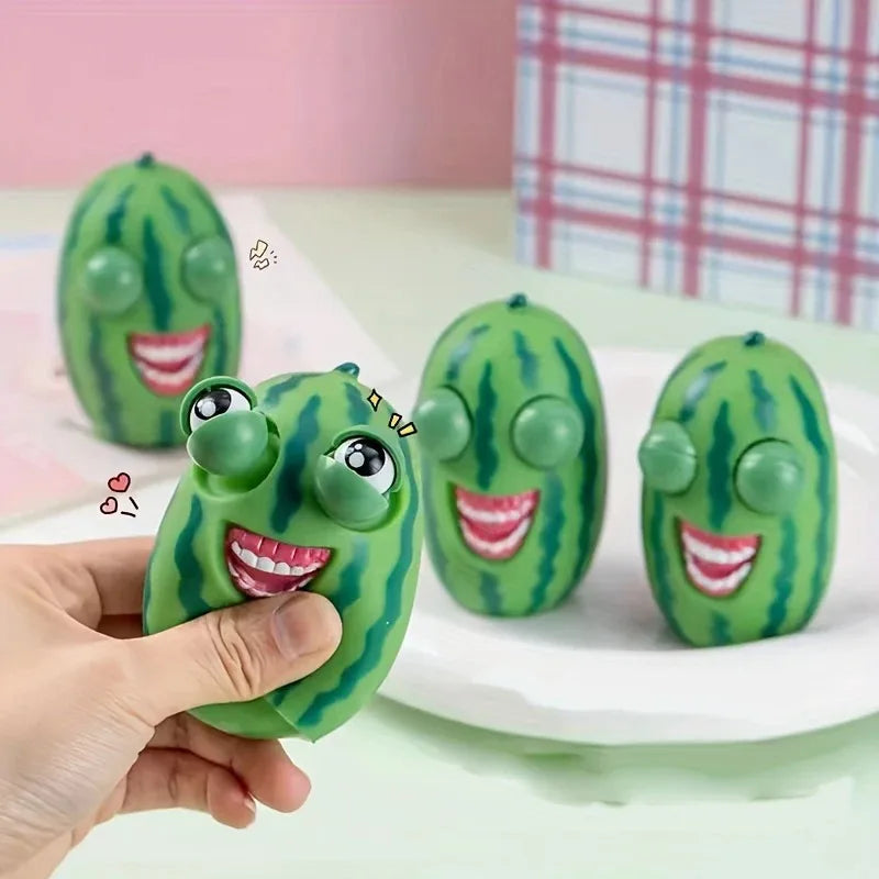 Funny Watermelon Pop Out Eyes Squishy Fidget Toys Anti-Stress Balls Fidget Vent Squeeze Stare Prank Toy Kids Birthday Gifts