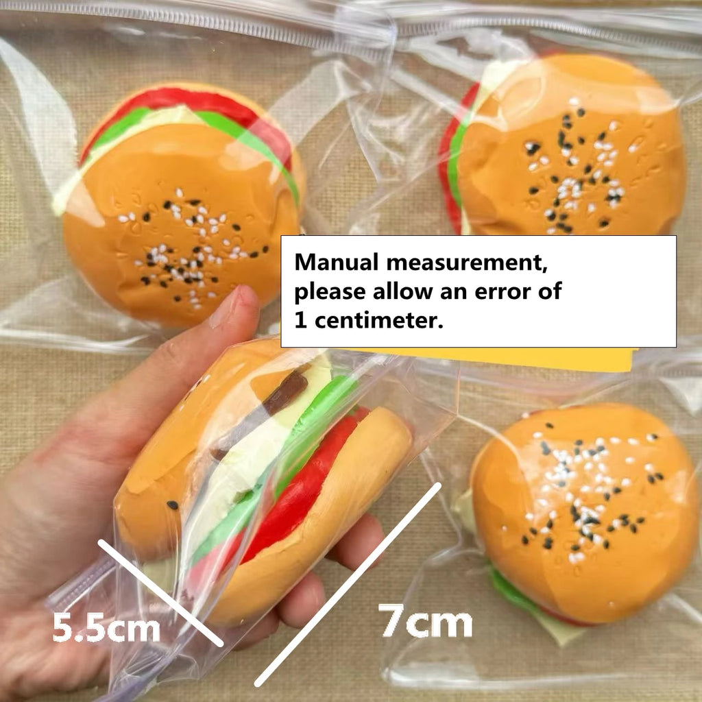 Silicone Hamburger Food Squeeze Toys for Adult Soft Pinch Slow Rebound Squishy Toys  Fidget Toys for Stress Relief