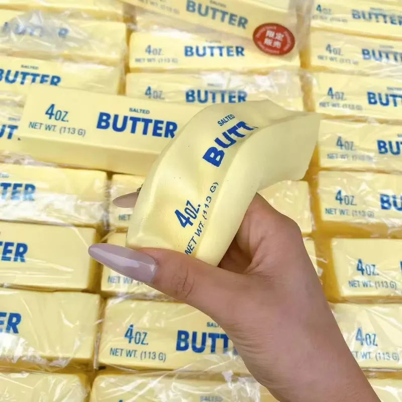 1PC Antistress Butter Stick Stress & Anxiety Relief Fidget Toys Slow Rising Squishy Squeeze Elastic Cheese Stick Prank Toys