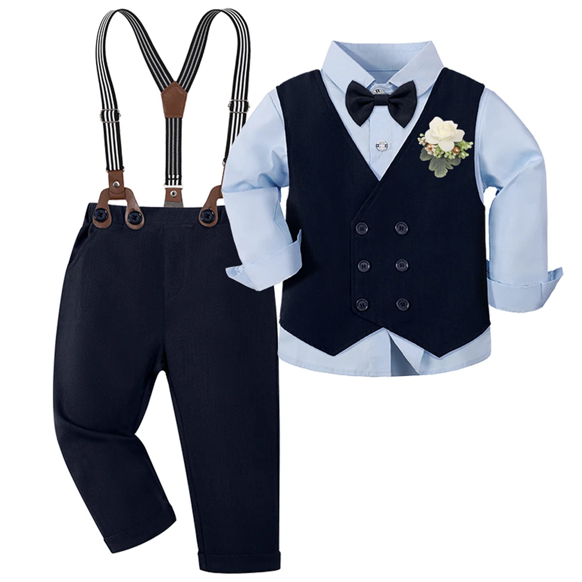 Baby Boy Clothes Toddler Wedding Outfit Set Kid Easter Church Suit Infant Chrimas Halloween Xmas Formal Birthday Party Gift 6PCS