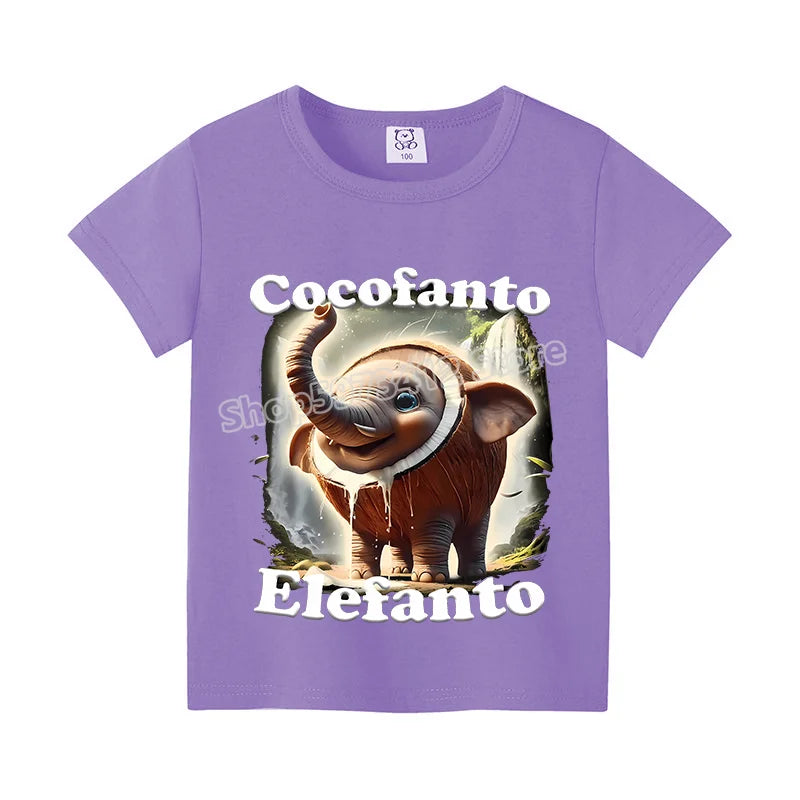 Italian Brainrot Colorful Shirt Summer Short Sleeve T-Shirt Boy Cute Clothes Kid Cotton Anime Tops Cartoon Digital Baby Tee Gift