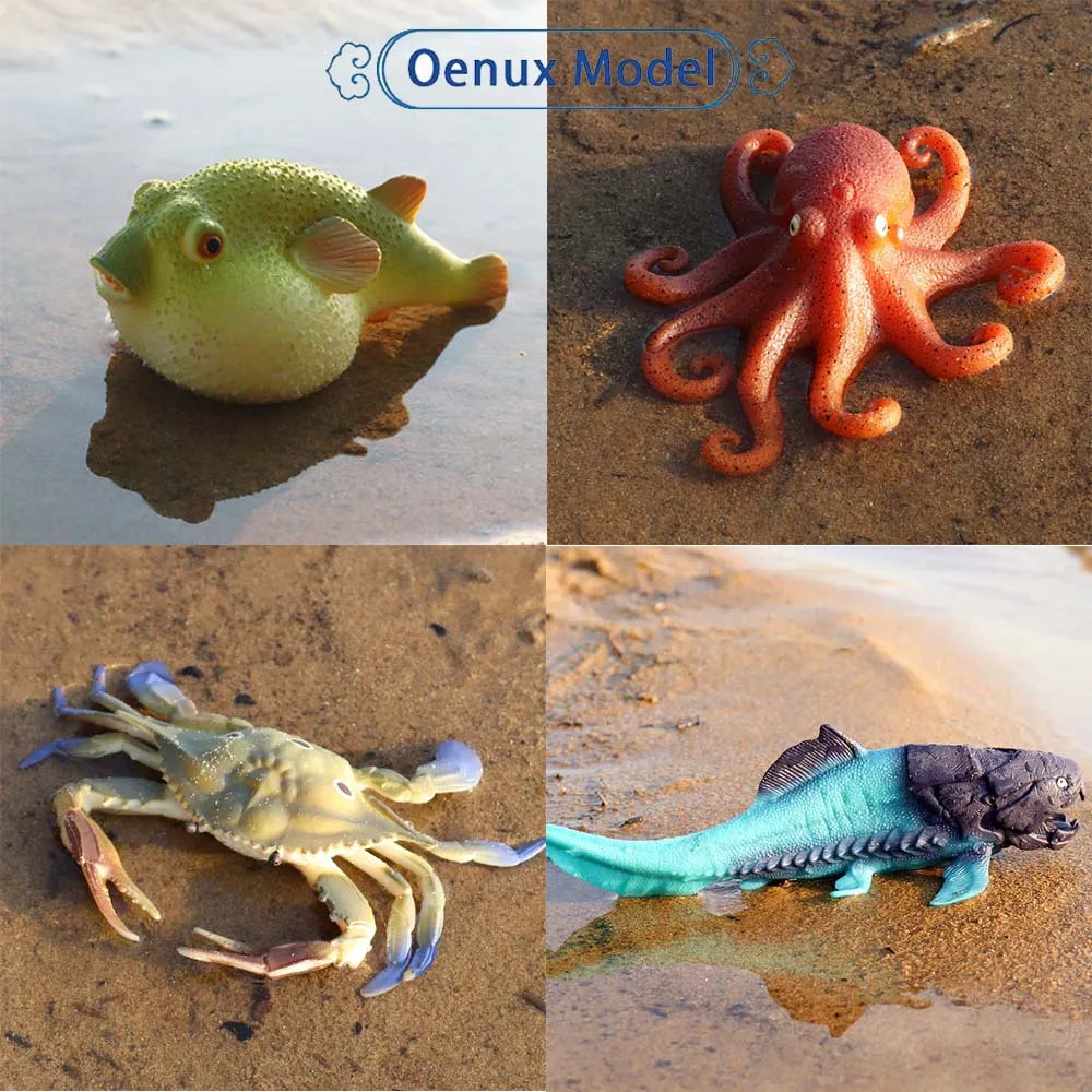 Oenux Simulated Insect Mouse Lizard Sea Animal Models Realistic Dolls Soft Rubber TPR Material Collectibles Halloween Prank Toys