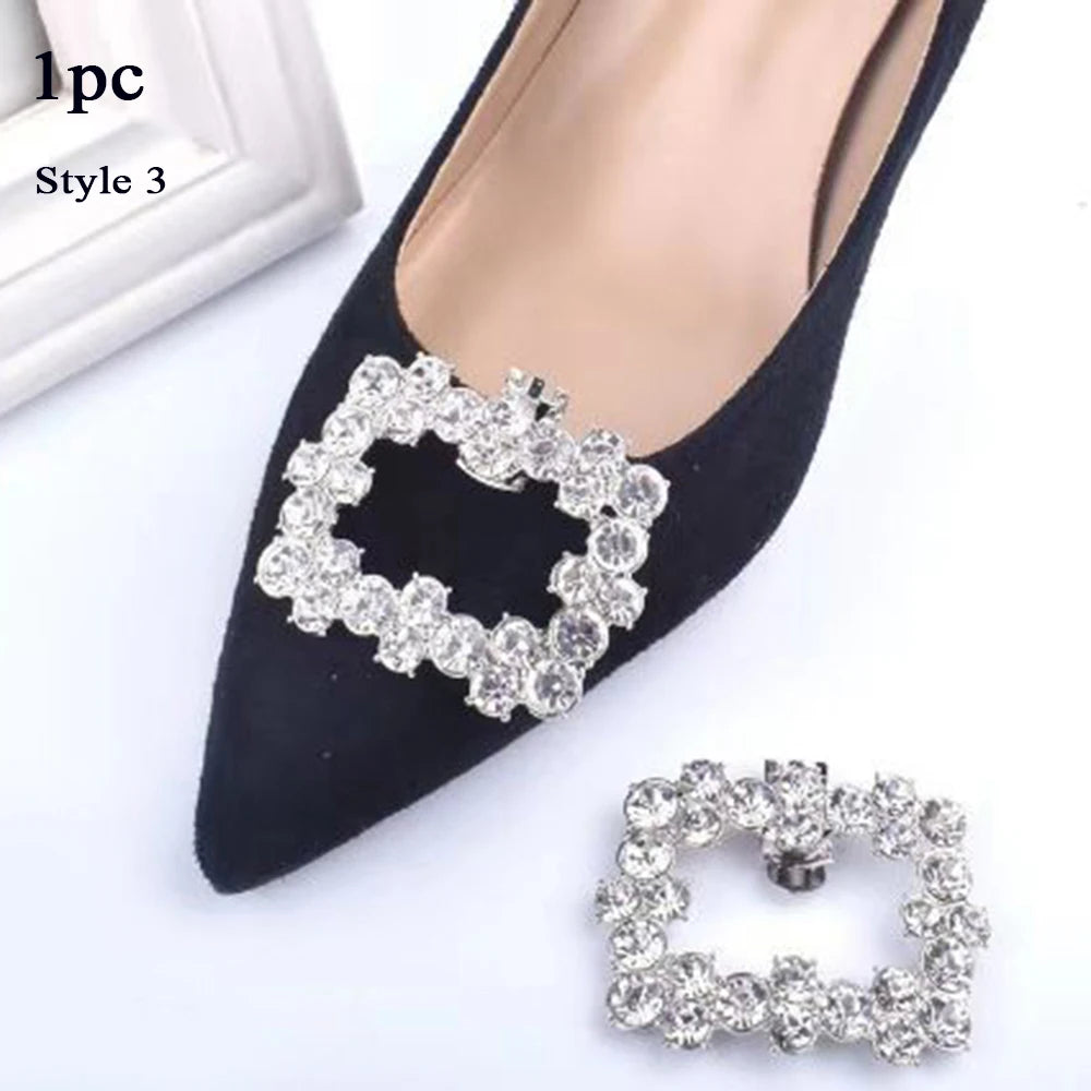 1Pc Shiny Shoes Clips Women High Heel Rhinestone Wedding Bride Shoes Charm Buckle Decorations Jewelry Shoes Accessories