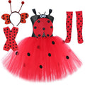 Girls for Halloween Birthday Party Dress Up Clothes Ladybug Costume  Toddler Kids Ladybird Lady Bug Tutu Dress with Beetle Wings