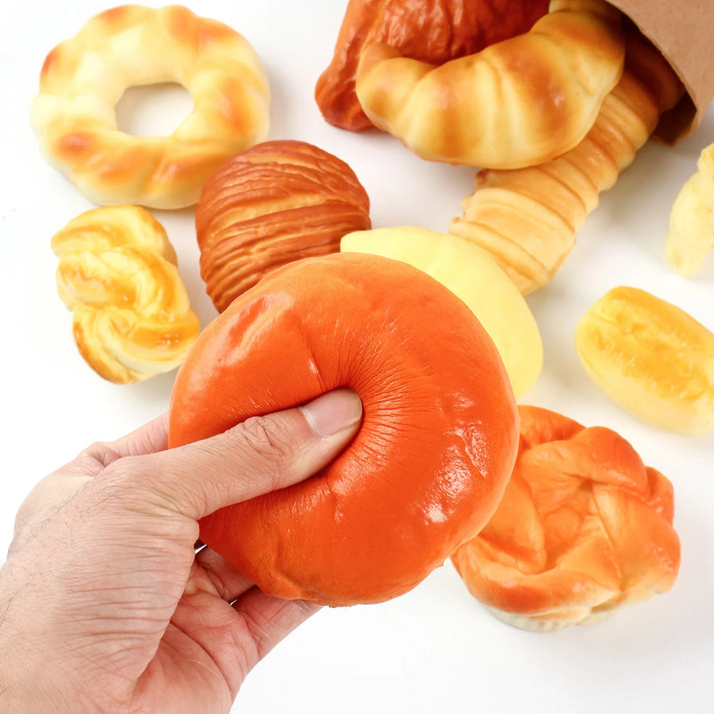 Squishy Croissant Squeeze Toy Slow Rising Sticky Stress Relief Toy Super Soft Food Creative Simulation Bread Anti Anxiety Toys