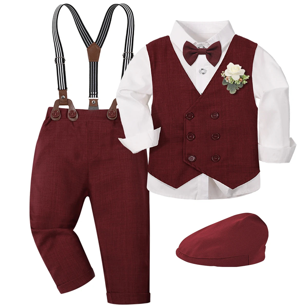Baby Boy Clothes Toddler Wedding Outfit Set Kid Easter Church Suit Infant Chrimas Halloween Xmas Formal Birthday Party Gift 6PCS