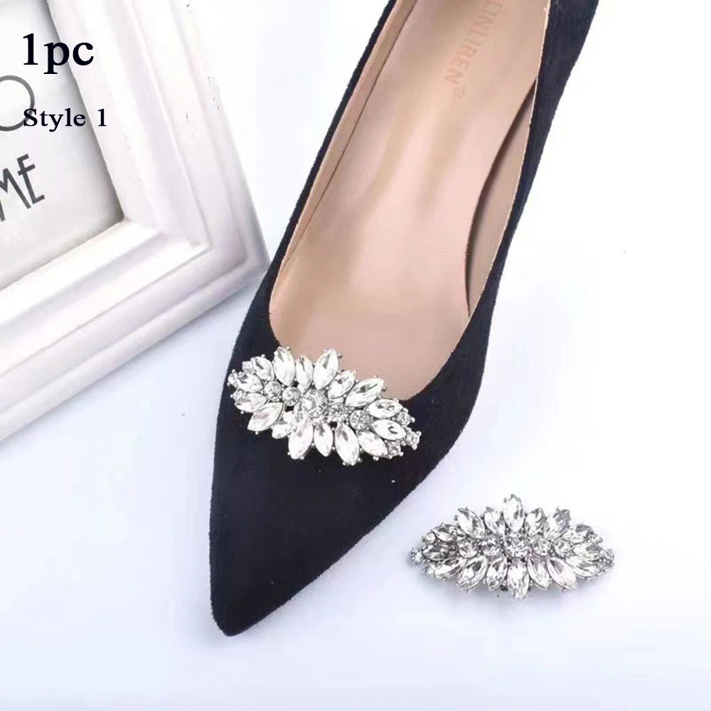 1Pc Shiny Shoes Clips Women High Heel Rhinestone Wedding Bride Shoes Charm Buckle Decorations Jewelry Shoes Accessories