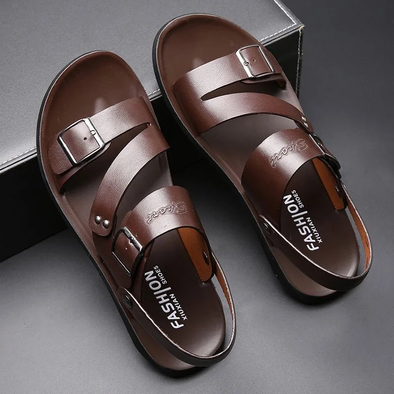 Men's Summer Fashion Comfortable Beach Shoes Dual-Wear Slip-On Soft Bottom Anti-Slip Trendy Sandals-HX2024