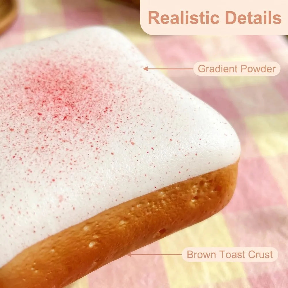 Simulation Butter Toast Bread Squishy Toys for Stress Relief Soft Slow-Rise Anti-Anxiety Sensory Fidget Toys for Adults ADHD