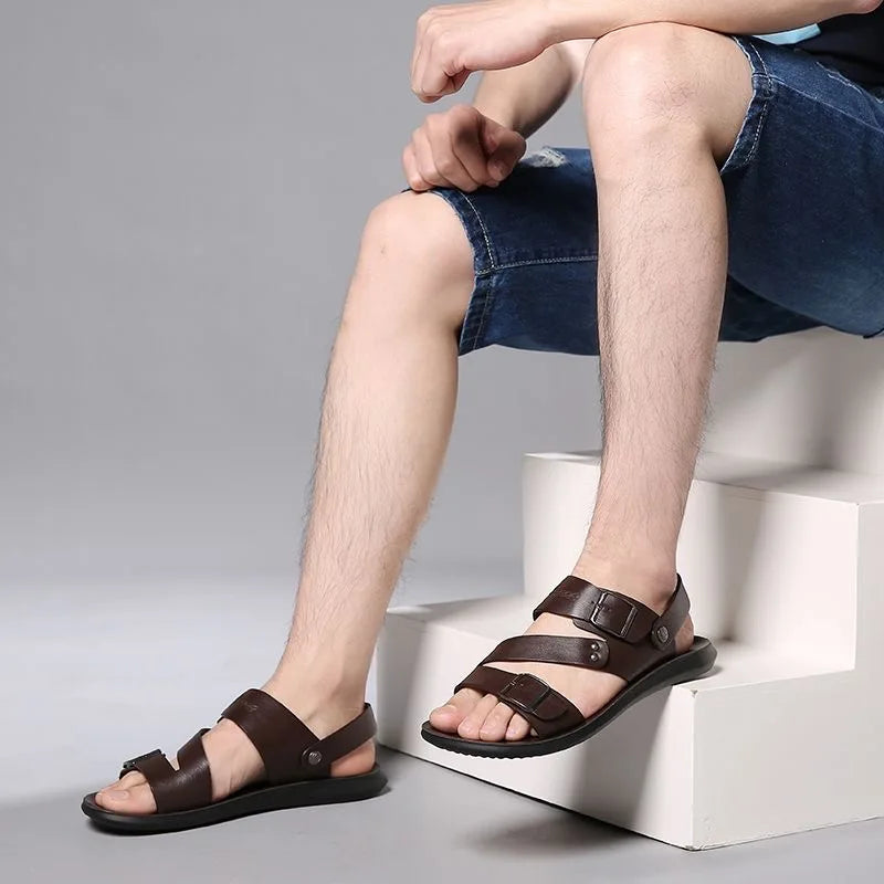 Men's Summer Fashion Comfortable Beach Shoes Dual-Wear Slip-On Soft Bottom Anti-Slip Trendy Sandals-HX2024