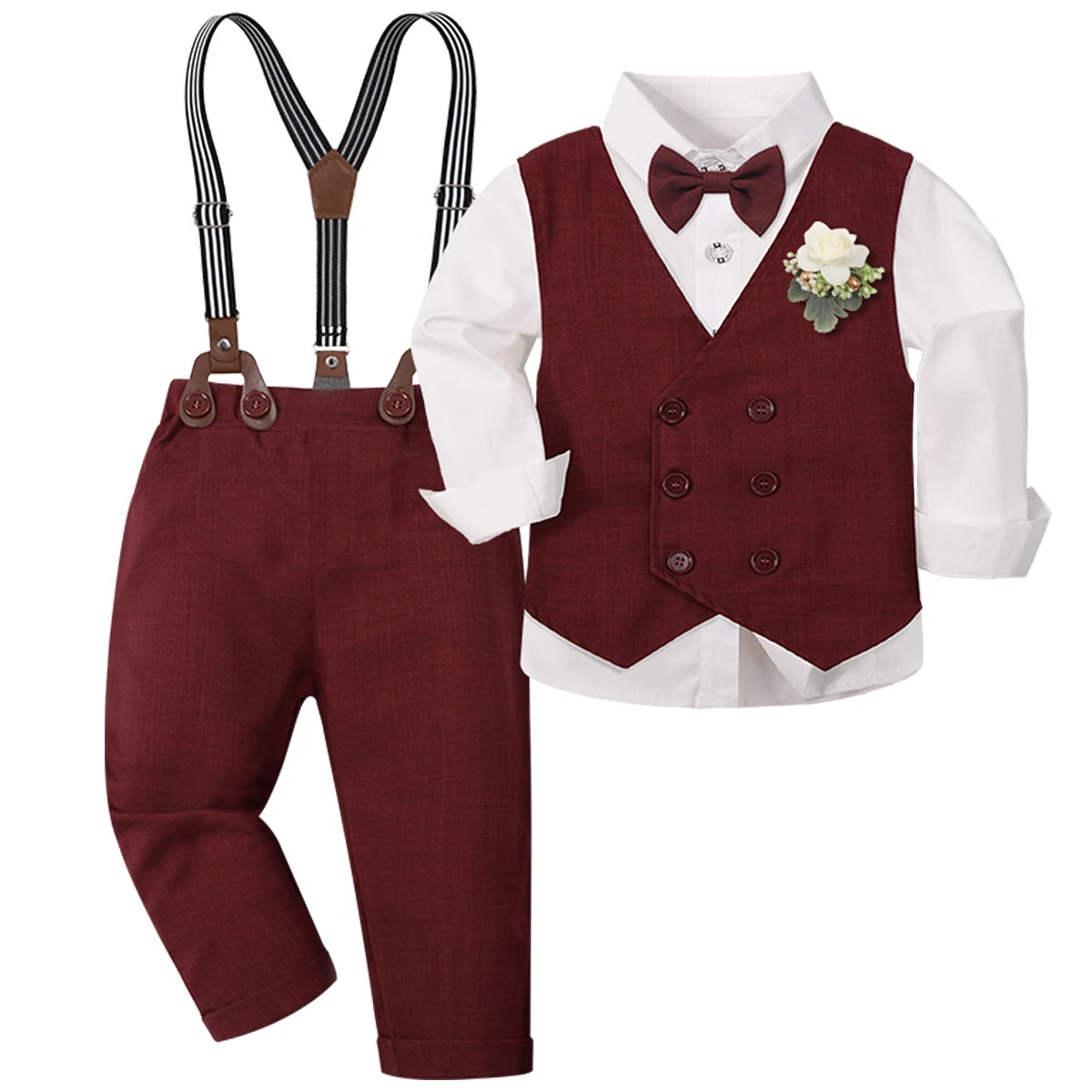 Baby Boy Clothes Toddler Wedding Outfit Set Kid Easter Church Suit Infant Chrimas Halloween Xmas Formal Birthday Party Gift 6PCS