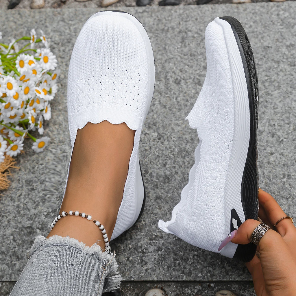 Women's 2026 Summer Breathable Knit Slip-On Sneakers Ultra Lightweight Soft Sole Comfortable Casual Loafers for Daily Work Walk
