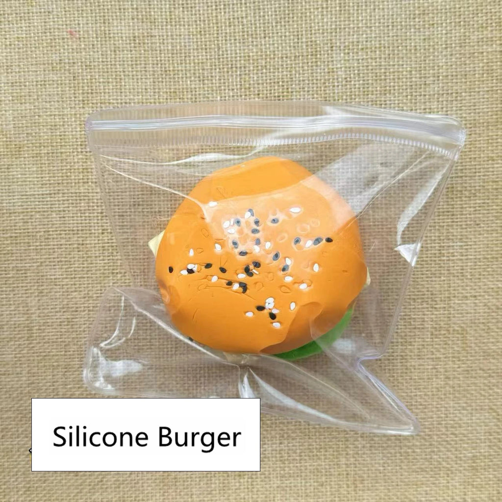 Silicone Hamburger Food Squeeze Toys for Adult Soft Pinch Slow Rebound Squishy Toys  Fidget Toys for Stress Relief