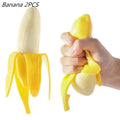 Cute Fruit Squishy Stress Balls Fidget Sensory Toy Squeeze Stress Relief Hand Toy Anti-Anxiety Banana Stretchy Slow Rising Toy