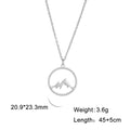 Ring Mountain Pendant Necklace Stainless Steel Men's and Women's Retro Geometric Ethnic Necklace Couple Party Jewelry Gift