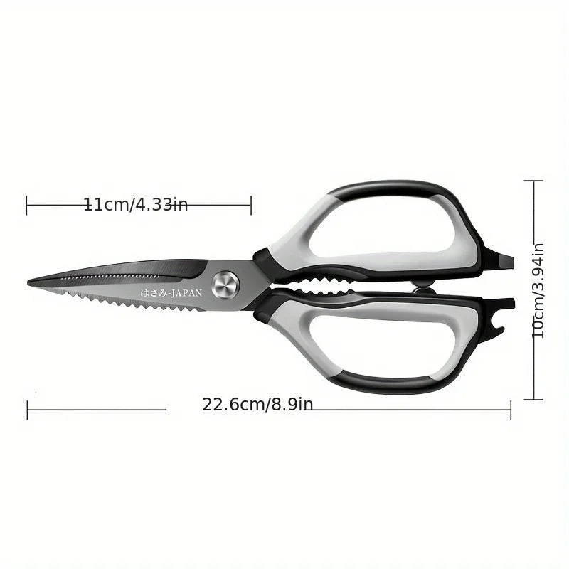 Stainless steel kitchen Scissors Black Titanium Chicken Bones Scissors Bottle Opener, Multifunctional Kitchen Tools